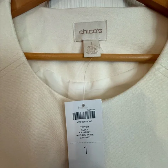 Chico's Antique white Long sleeve jacket - Picture 2 of 5